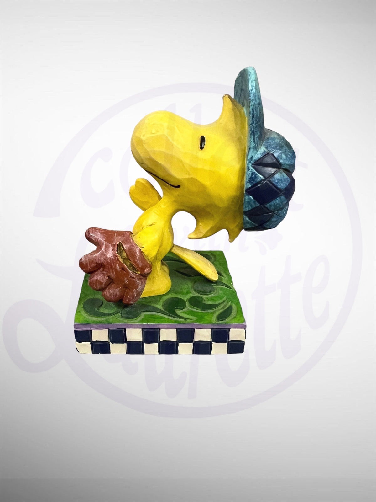 Jim Shore Peanuts - Woodstock in the Outfield Baseball Figurine (No Box)